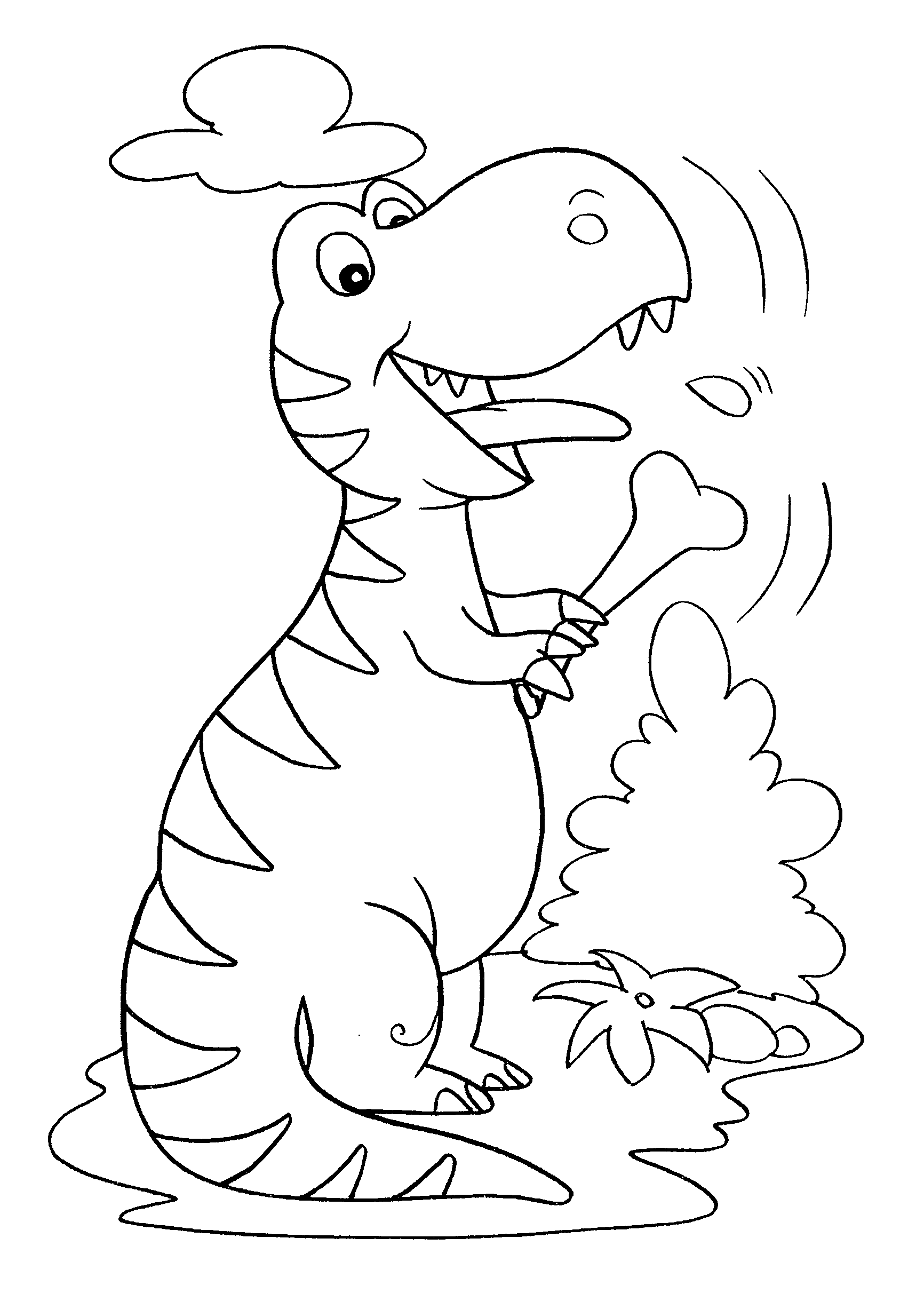 Desenhos para colorir de desenho de um casal dinossauro para