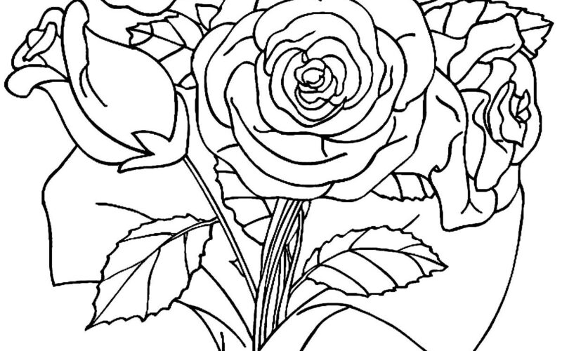 Flores em Cores: Desenhos Encantadores de Rosas para Colorir